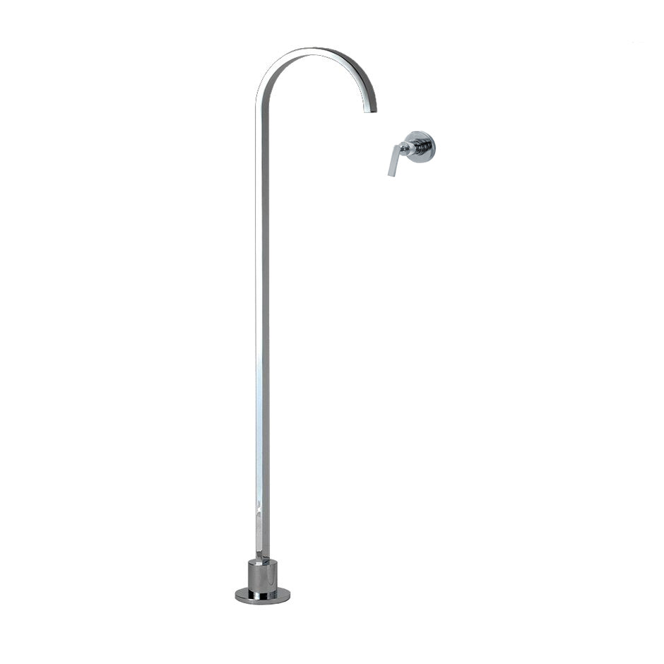 Lacava 13016FL-CR - Floor-Standing Spout And Wall-Mount Mixer With Lever Handle. Includes Rough-In And Trim. Water Flow Rate: 4.2 Gpm At 60 Psi