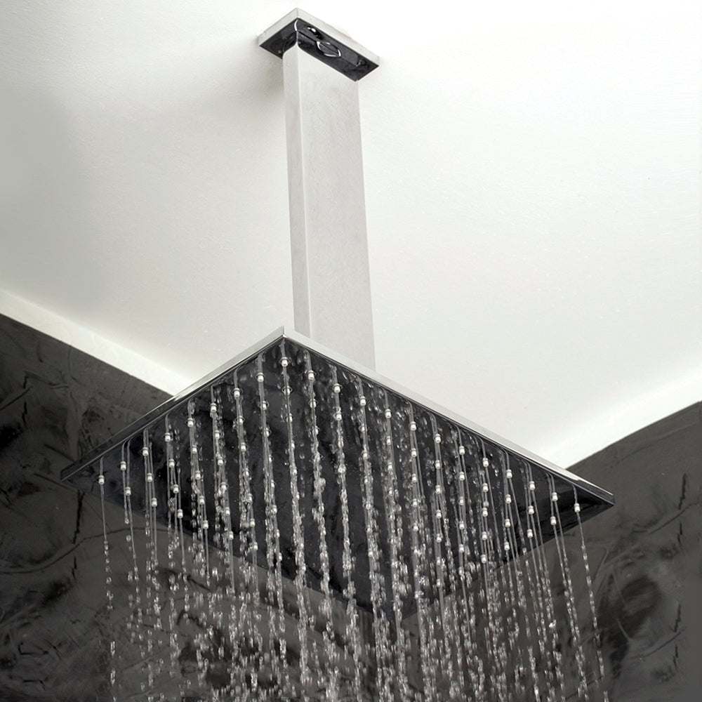 Lacava 1464-CR - Ceiling-Mount Tilting Rectangular Rain Shower Head, 117 Rubber Nozzles. Arm And Flange Sold Separately.