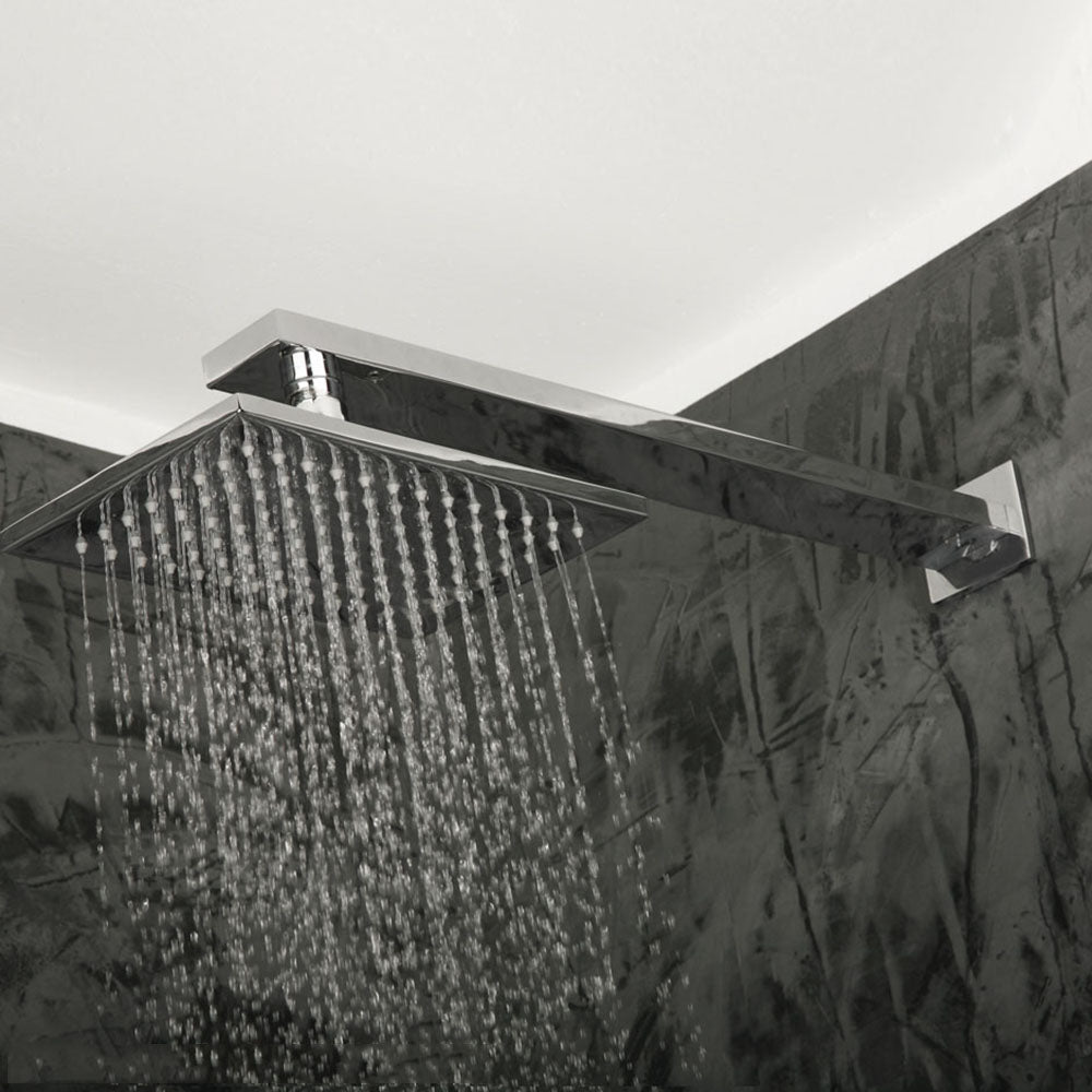 Lacava - Wall-Mount Rectangular Shower Arm With Flange. D: 14 3/8", H: 1 1/8".