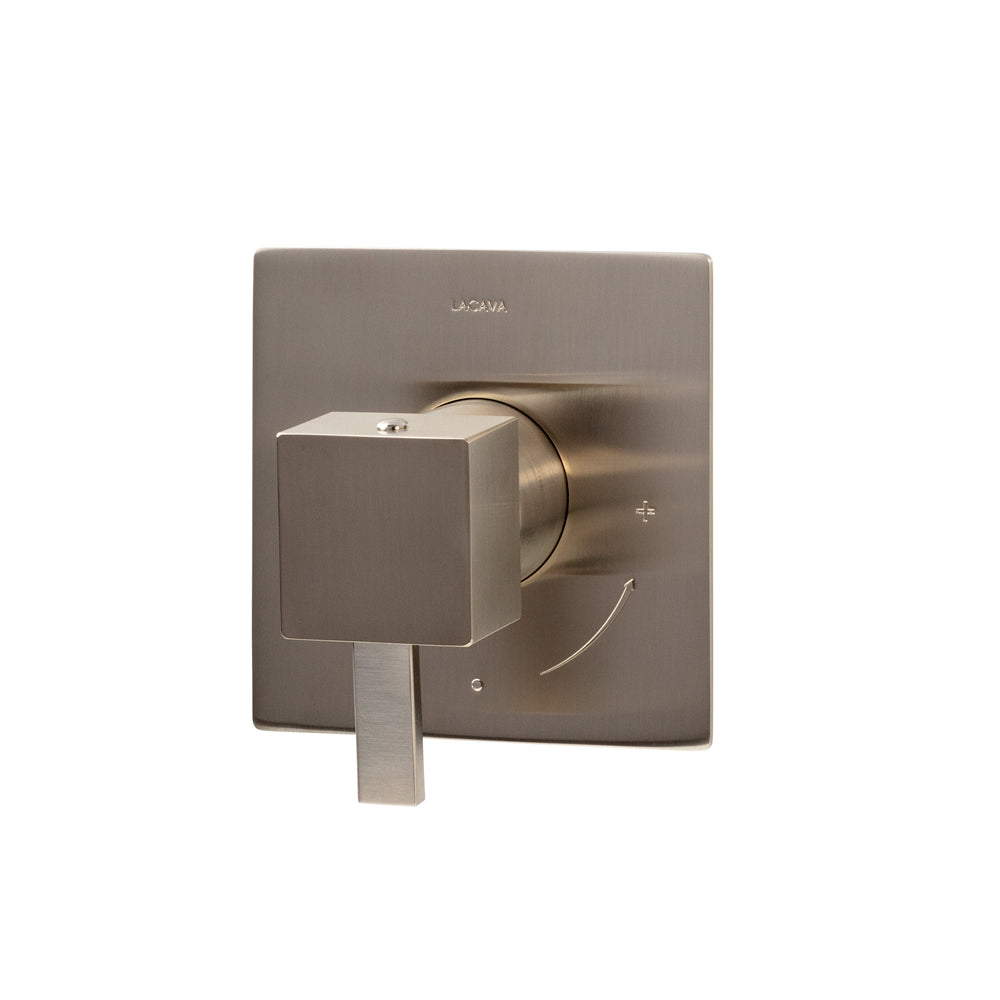 Lacava - Kubista Trim - Built-In Progressive Pressure Balancing Mixer With A Lever Handle And Squared Backplate. Water Flow Rate: 5.6 Gpm At 43.5 Psi. W: 5", H: 5" - Rough-In # Vpbp Sold Separately