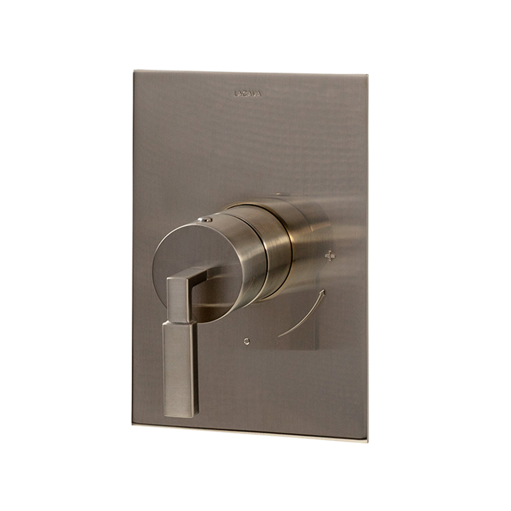 Lacava - Kubista Trim - Built-In Progressive Pressure Balancing Mixer With A Stick Handle And Squared Backplate. Water Flow Rate: 5.6 Gpm At 43.5 Psi. Rough-In # Vpbp Sold Separately