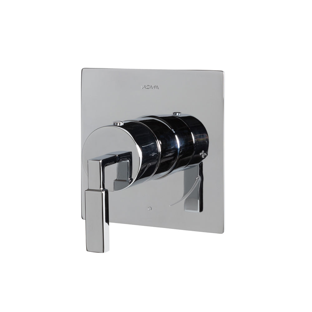 Lacava - Kubista Trim - Built-In Progressive Pressure Balancing Mixer With A Stick Handle And Squared Backplate. Water Flow Rate: 5.6 Gpm At 43.5 Psi. W: 5", H: 5" - Rough-In # Vpbp Sold Separately.