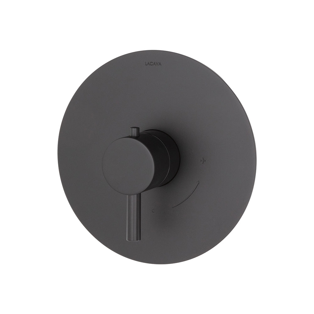 Lacava - Trim Only - Built-In Thermostatic Valve With Single Handle And Round Backplate. Water Flow Rate: 10.5 Gpm At 43.5 Psi.
