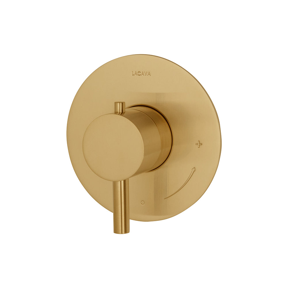 Lacava - Trim Only - Built-In Thermostatic Valve With Single Handle And Round Backplate. Water Flow Rate: 10.5 Gpm At 43.5 Psi.