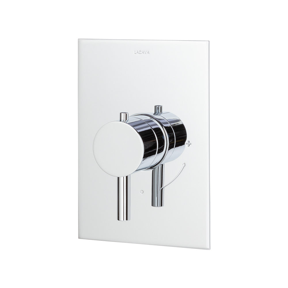 Lacava - Trim Only - Built-In Thermostatic Valve With Single Handle And Rectangular Backplate. Water Flow Rate: 10.5 Gpm At 43.5 Psi