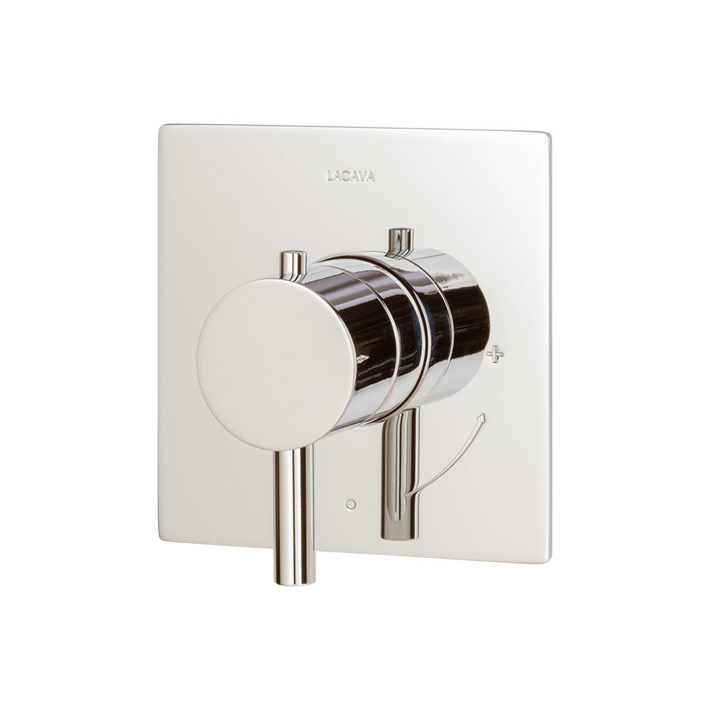 Lacava - Trim Only - Built-In Thermostatic Valve With Single Handle And Rectangular Backplate. Water Flow Rate: 10.5 Gpm At 43.5 Psi