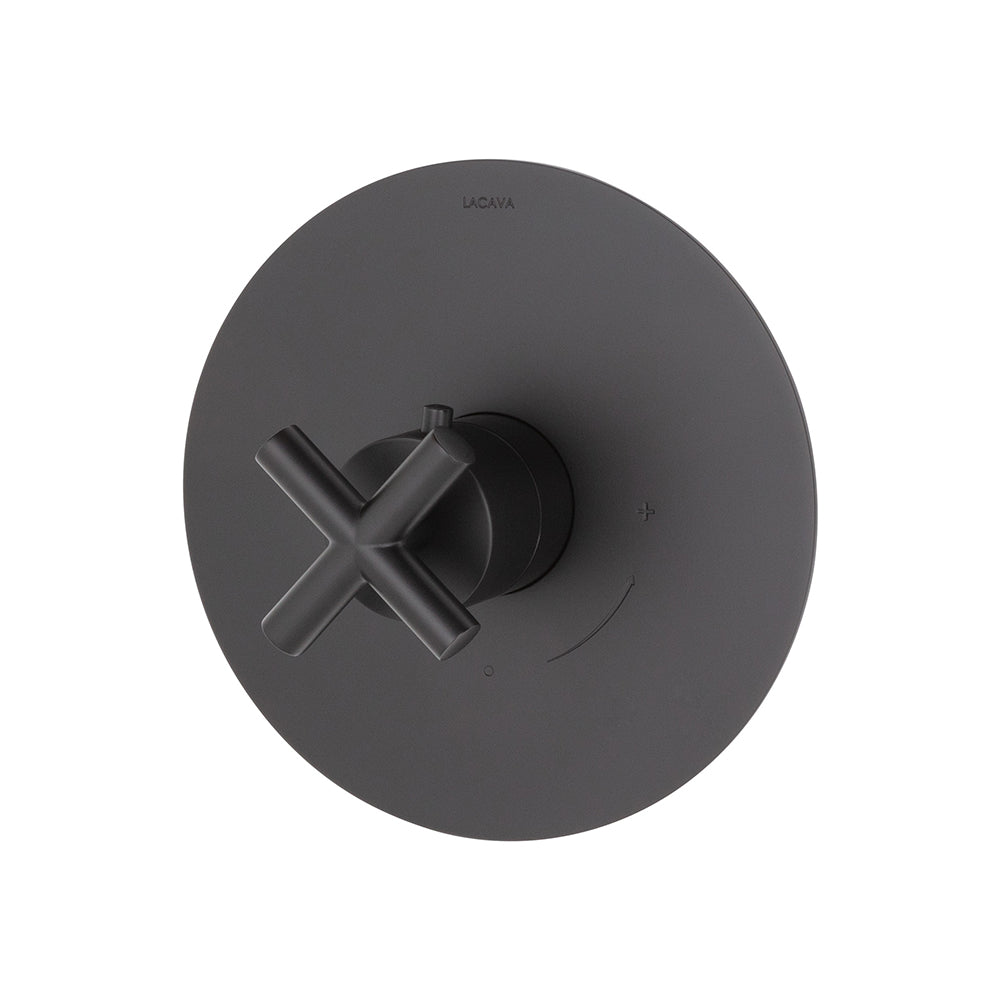 Lacava - Trim Only - Thermostatic Valve Gpm 10 (60Psi) With Round Back Plate And Cross Handle