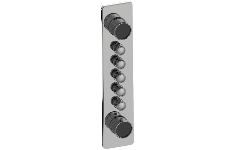 Graff G-18015VAF-AU-T - Traditional 5-Button Split Knob Fluted Knurl Vertical Trim