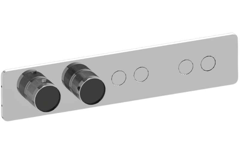 Graff G-18024HBD-AU-T - Contemporary 4-Button Paired Knob Diamond Knurl Horizontal Trim