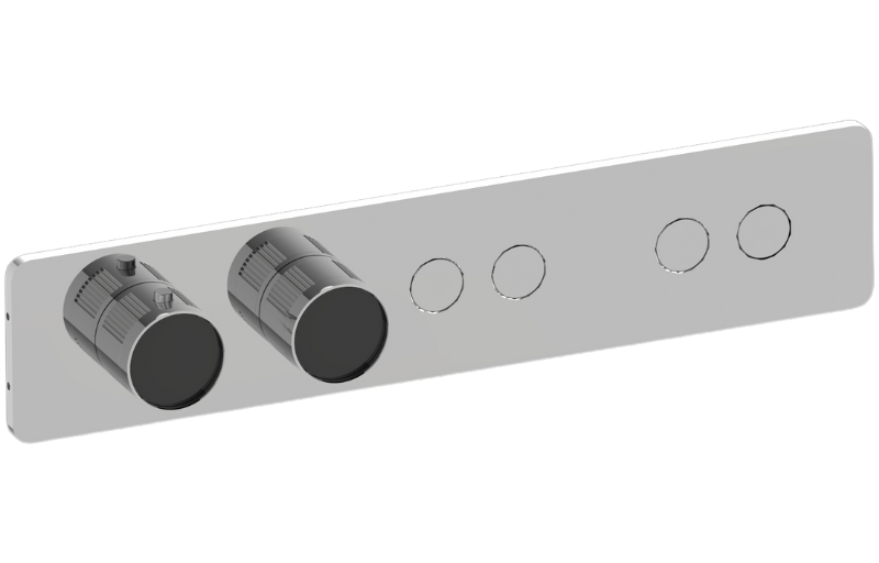 Graff G-18024HBF-AU-T - Contemporary 4-Button Paired Knob Fluted Knurl Horizontal Trim
