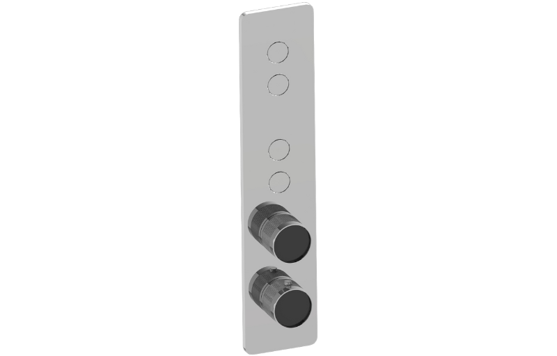 Graff G-18024VBD-AU-T - Contemporary 4-Button Paired Knob Diamond Knurl Vertical Trim