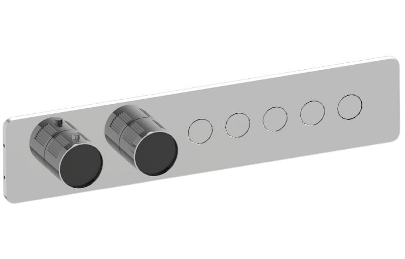 Graff G-18025HBF-AU-T - Contemporary 5-Button Paired Knob Fluted Knurl Horizontal Trim
