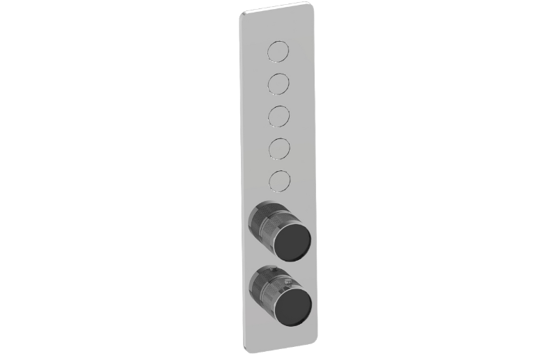 Graff G-18025VBD-AU-T - Contemporary 5-Button Paired Knob Diamond Knurl Vertical Trim