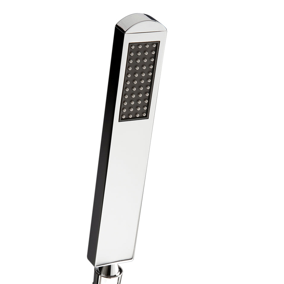 Lacava 2861-CR - Hand-Held Rounded Rectangle Shower Head With 59" Flexible Hose, Rain Jet