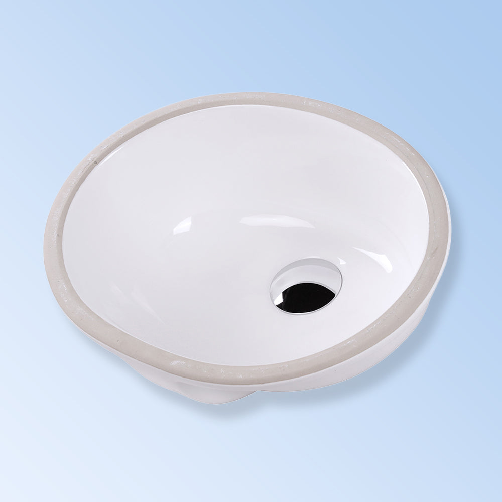 Lacava 33SX-001 - Under-Counter Porcelain Bathroom Sink With An Overflow, 14 1/2"W, 11 1/2"D, 6"H