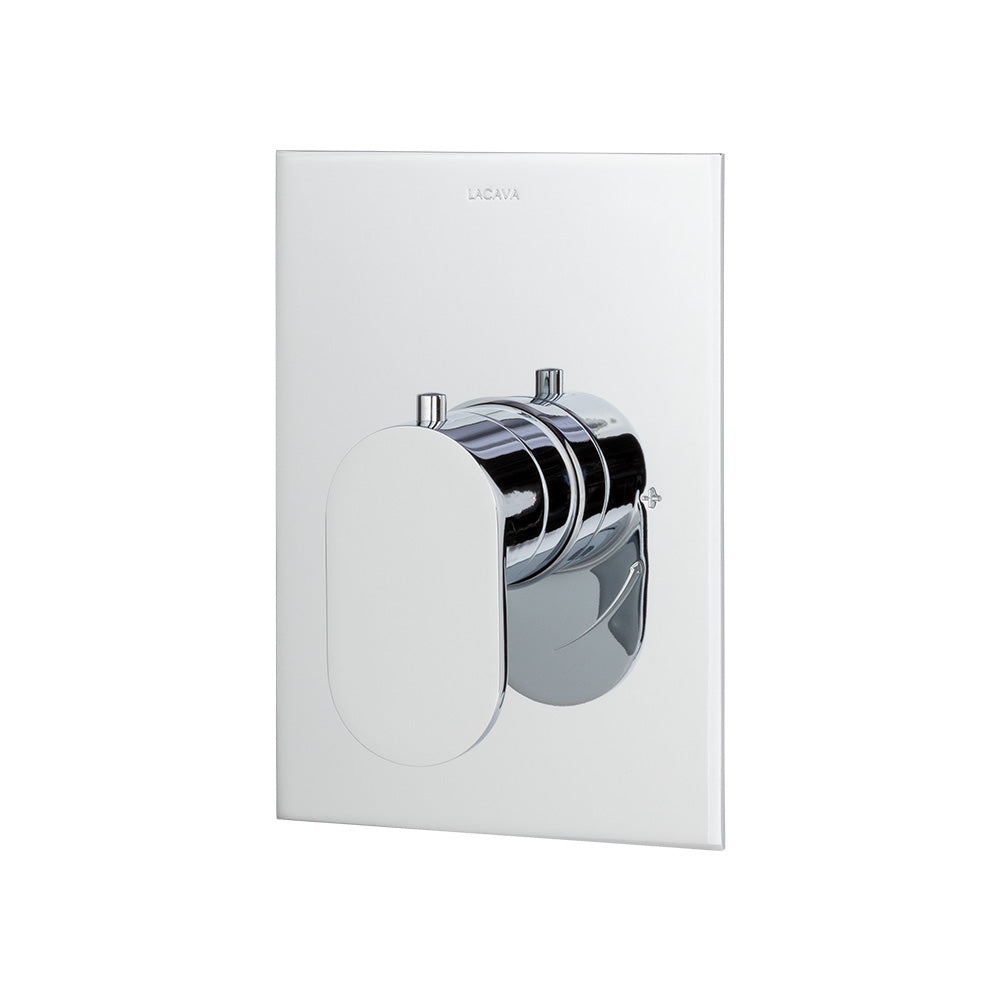 Lacava - Trim Only - Thermostatic Valve Gpm 10 (60Psi) With Rectangular Back Plate And Oval Lever Handle
