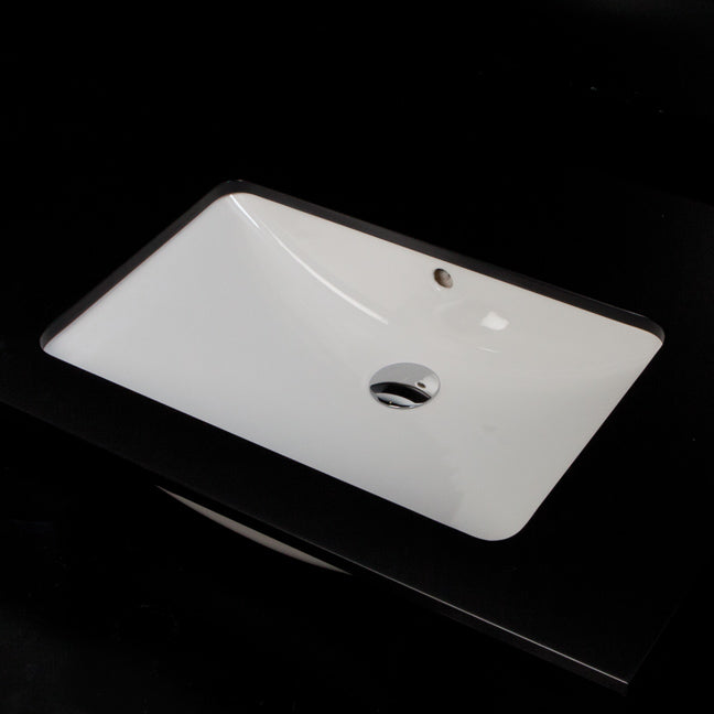 Lacava 4252UNA-001 - Under-Counter Porcelain Bathroom Sink With Anoverflow. Unglazed Exterior. W" 24 1/4", D" 16 1/2", H: 6 1/4"