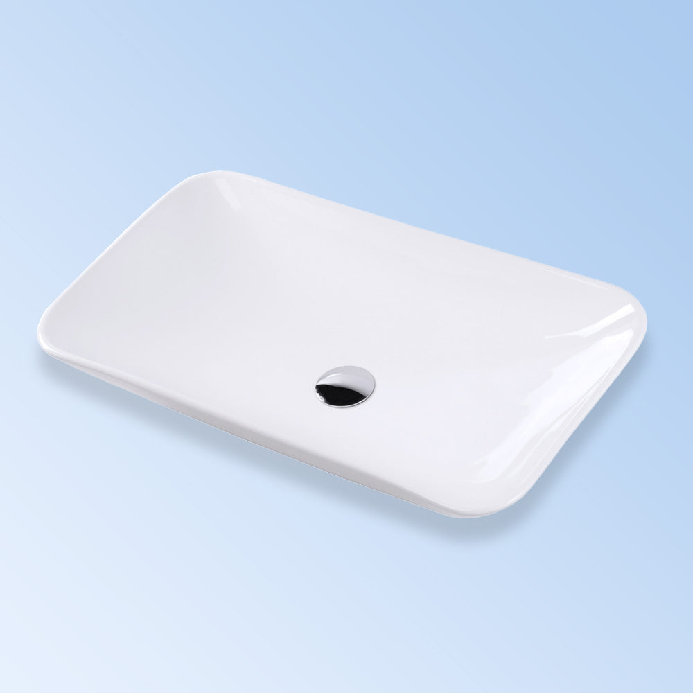 Lacava 4518-001 - Vessel Porcelain Bathroom Sink, No Overflow, 27 1/2"W, 15"D, 5 1/2"H - White