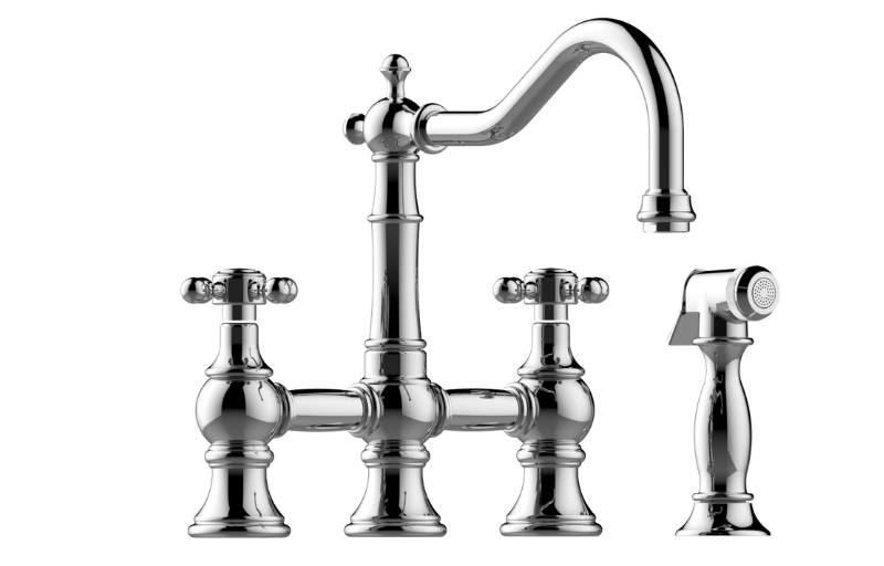Graff G-4845-C2-BB - Bridge Kitchen Faucet With Side Spray
