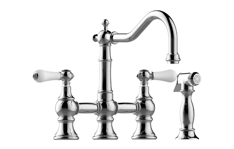 Graff G-4845-LC1-BB - Bridge Kitchen Faucet With Side Spray