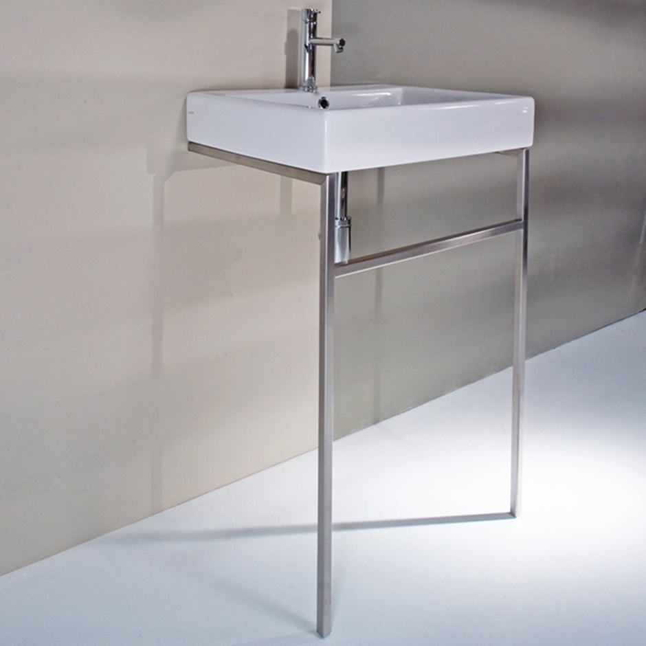 Lacava - Floor-Standing Stainless Steel Console Stand With A Towel Bar For 5030 Washbasin. It Must Be Attached To A Wall., 21 1/4"W, 17 5/8"D, 31"H