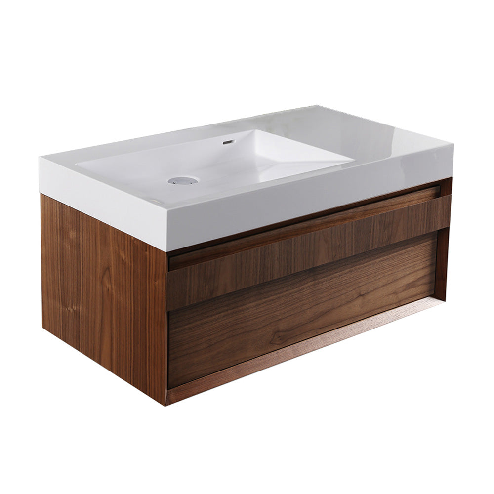 Lacava - Wall-Mount Under-Counter Vanity With Finger Pulls On One Drawer, The Drawer Has Ushaped Notch For Plumbing. Washbasin #5101 Sold Separately. W: 31 7/8”D: 17 7/8” H: 12”