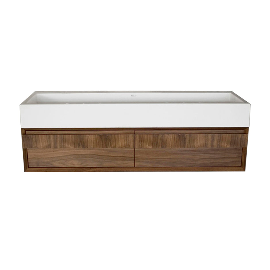 Lacava - Wall-Mount Under-Counter Vanity With Finger Pulls On Two Drawers, Both Drawers Have Ushaped Notch For Plumbing. W: 48 1/8”, D: 15 1/4", H: 12". D: 15 1/4” H: 12” Washbasin #5104 Sold Separately.