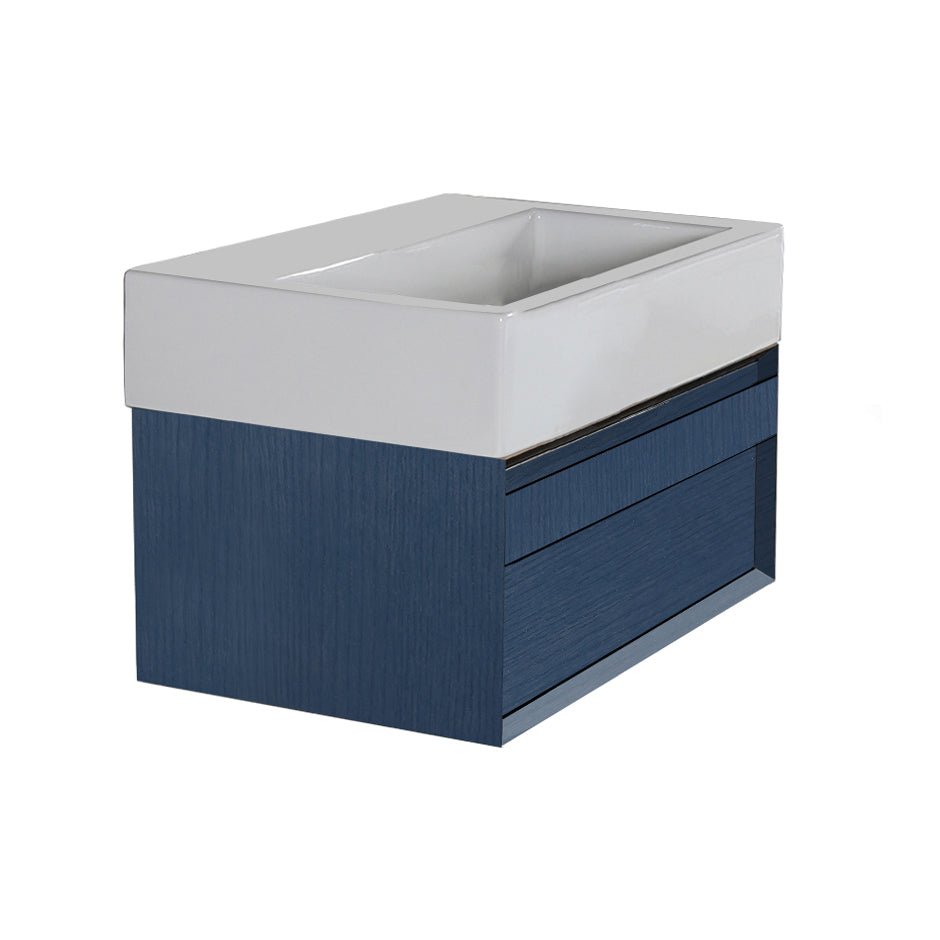 Lacava - Wall-Mount Under-Counter Vanity With Finger Pulls On One Drawer, The Drawer Has U-Shaped Notch For Plumbing. W: 291/4", D: 14 1/4", H: 12".