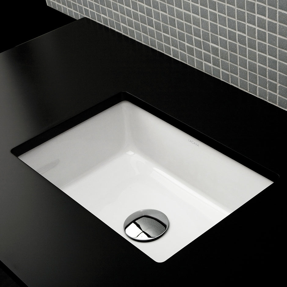 Lacava - Under-Counter Porcelain Bathroom Sink With An Overflow, Unglazed Exterior. 17"W, 12"D, 5 7/8"H .