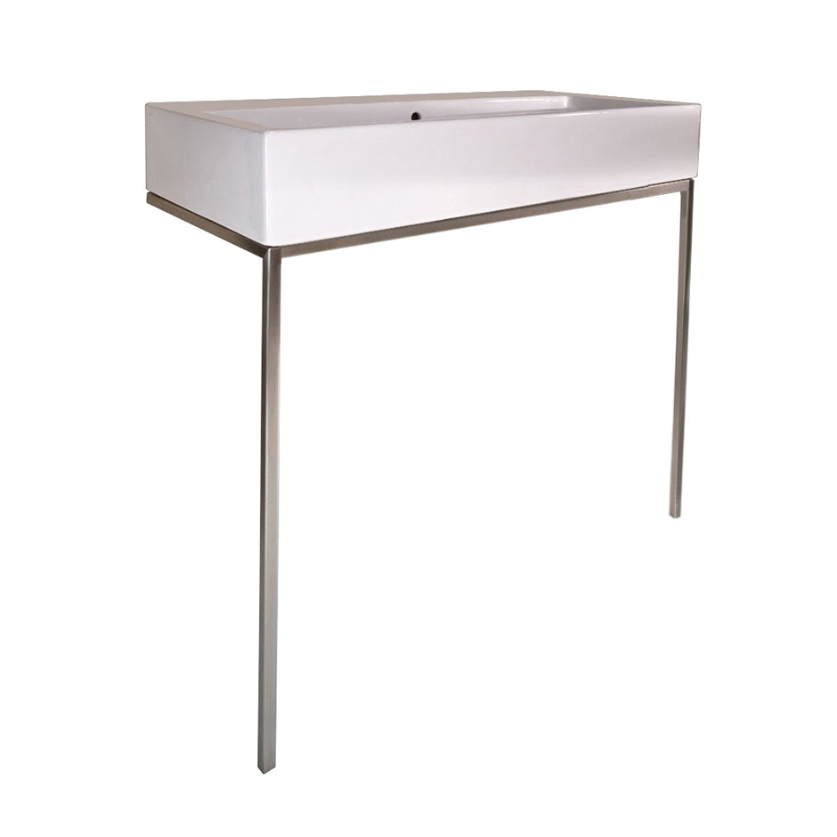 Lacava - Floor-Standing Metal Console Stand With A Towel Bar. It Must Be Attached To A Wall.W: 39 3/8” D: 18 1/2” H: 29"-Ada Compliant
