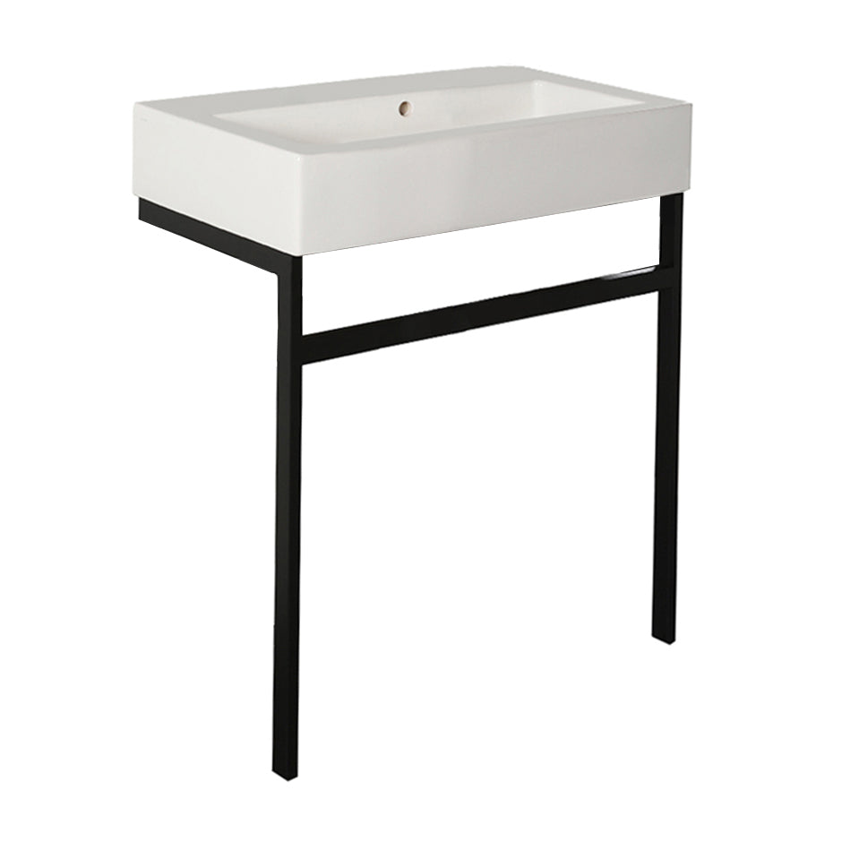 Lacava - Floor-Standing Metal Console Stand With A Towel Bar (Bathroom Sink 5468 Sold Separately), Made Of Stainless Steel Or Brass. It Must Be Attached To Wall. W: 29", D: 19", H: 29".