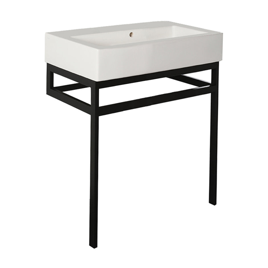 Lacava - Floor-Standing Metal Console Stand With A Towel Bar (Bathroom Sink 5468Sold Separately), Made Of Stainless Steel Or Brass. It Must Be Attached To Wall. W: 28", D: 18", H: 29".