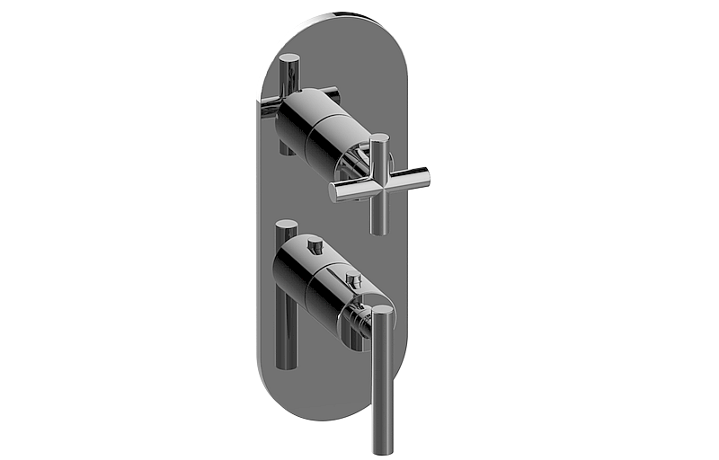 Graff G-8047-LM62C17-UBB-T - Round M-Series Valve Trim With Two Handles