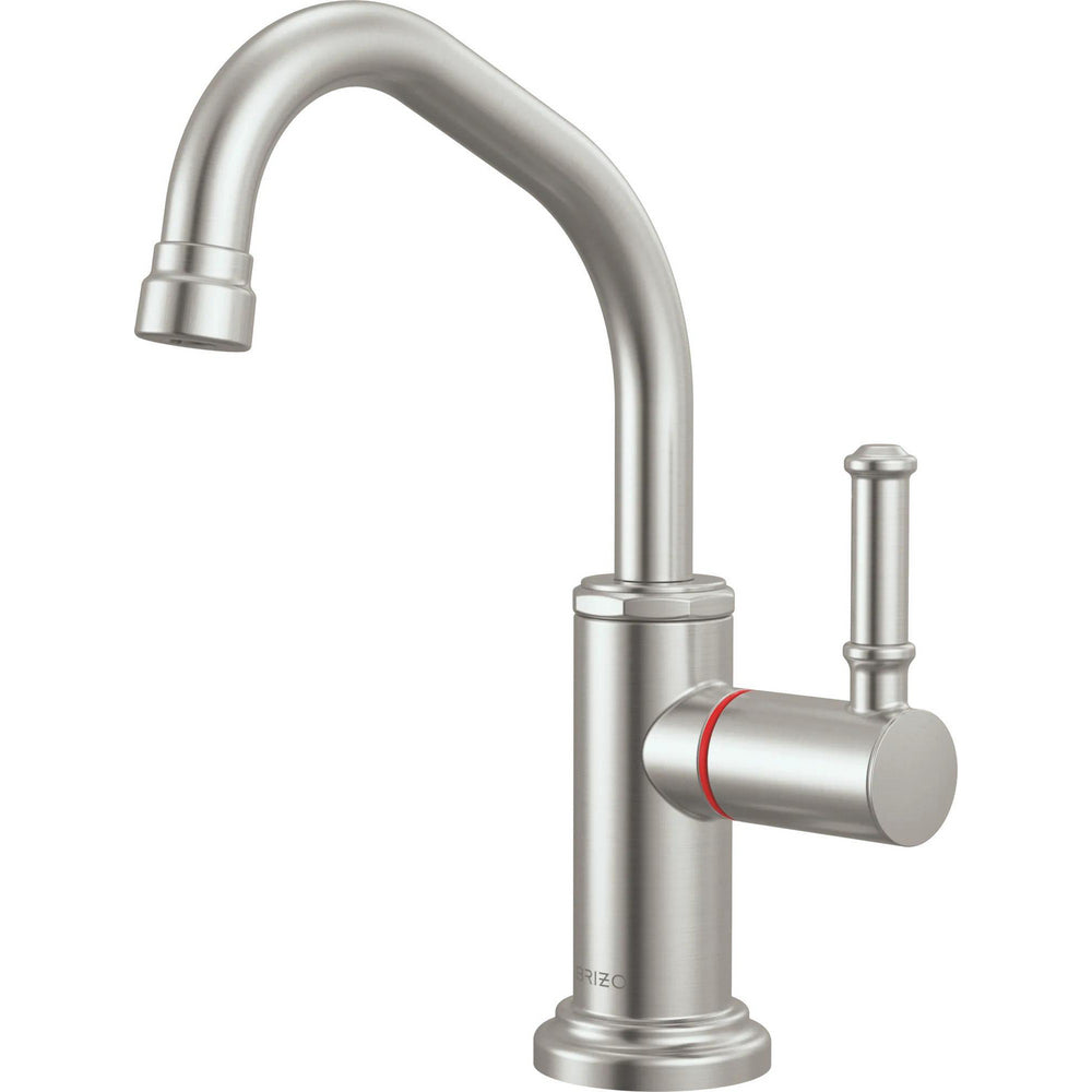 Brizo 61346LF-H-SS - Instant Hot Faucet With Angled Spout And Coin Edge Lever Handle