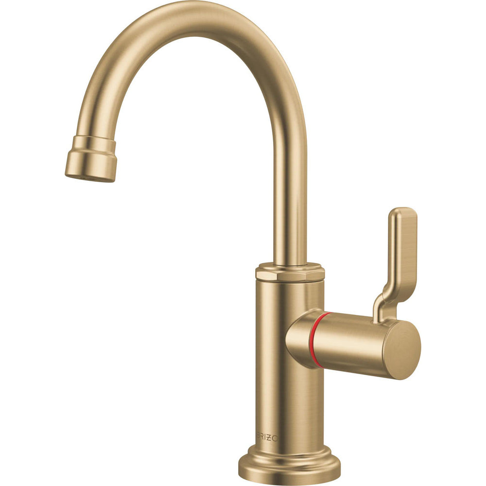 Brizo 61348LF-H-GL - Instant Hot Faucet With Arc Spout And Industrial Lever Handle