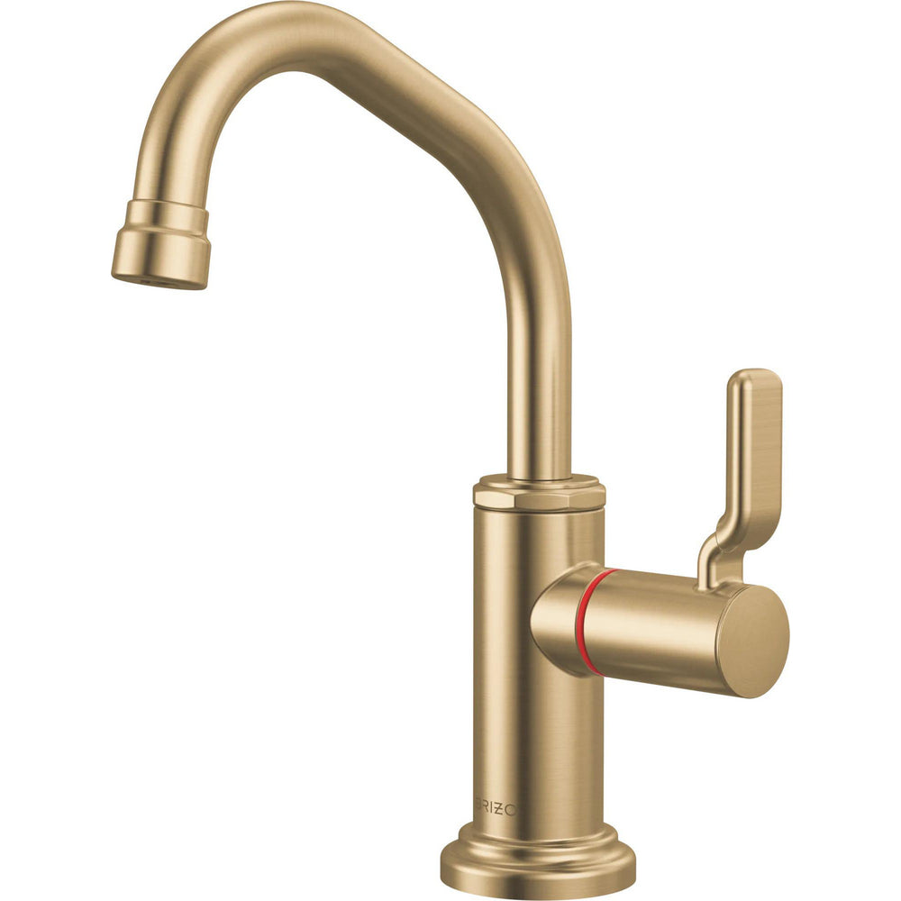 Brizo 61349LF-H-GL - Instant Hot Faucet With Angled Spout And Industrial Lever Handle