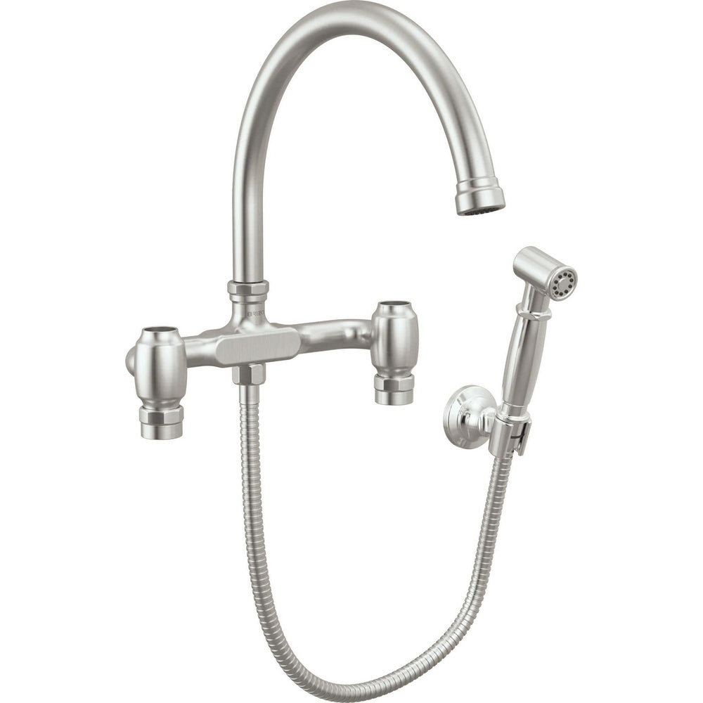 Brizo 621248LF-SSLHP - Wall Mount Bridge Faucet With Arc Spout And Side Sprayer - Less Handles