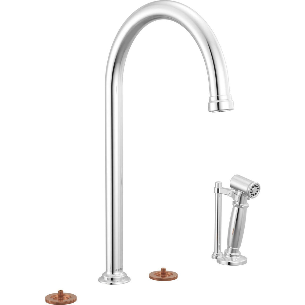 Brizo 621448LF-PCLHP - Widespread Faucet With Arc Spout And Side Sprayer - Less Handles