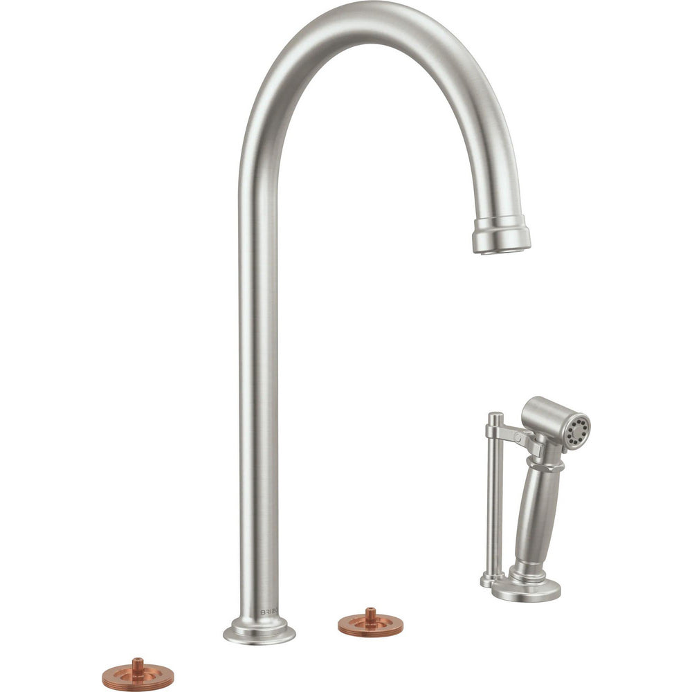 Brizo 621448LF-SSLHP - Widespread Faucet With Arc Spout And Side Sprayer - Less Handles