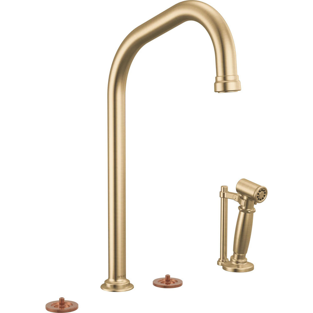 Brizo 621449LF-GLLHP - Widespread Faucet With Angled Spout And Side Spray - Less Handles