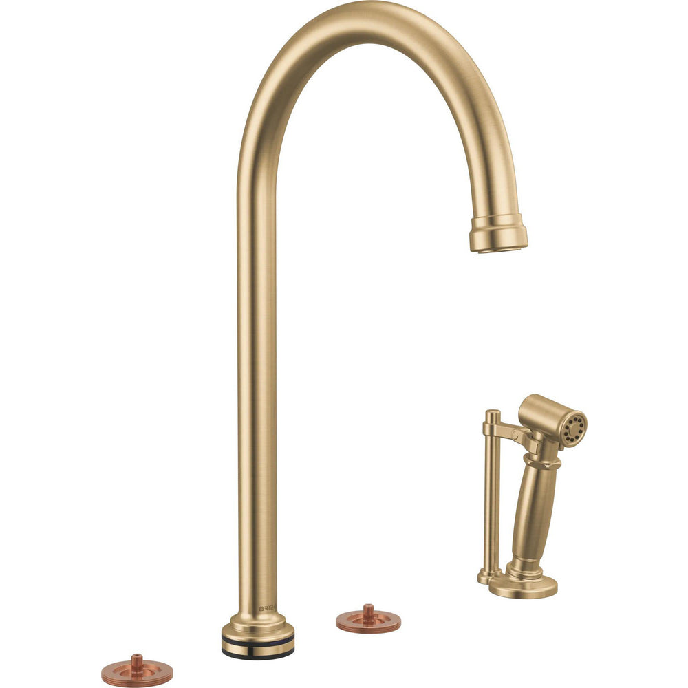 Brizo 641448LF-GLLHP - Smarttouch® Widespread Faucet With Arc Spout And Side Sprayer - Less Handles