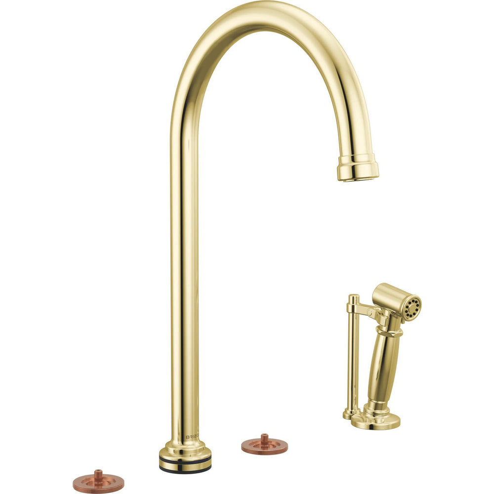 Brizo 641448LF-ULBLHP - Smarttouch® Widespread Faucet With Arc Spout And Side Sprayer - Less Handles