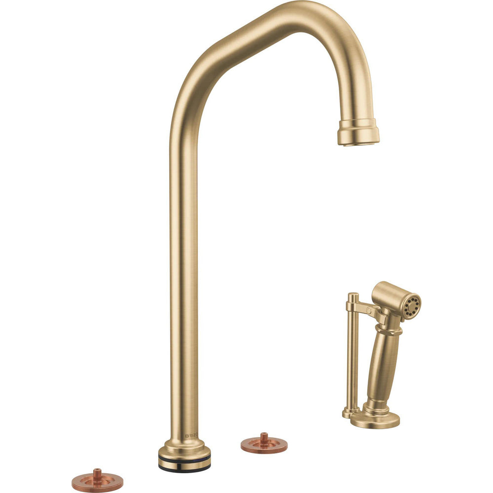 Brizo 641449LF-GLLHP - Smarttouch® Widespread Faucet With Angled Spout And Side Spray - Less Handles