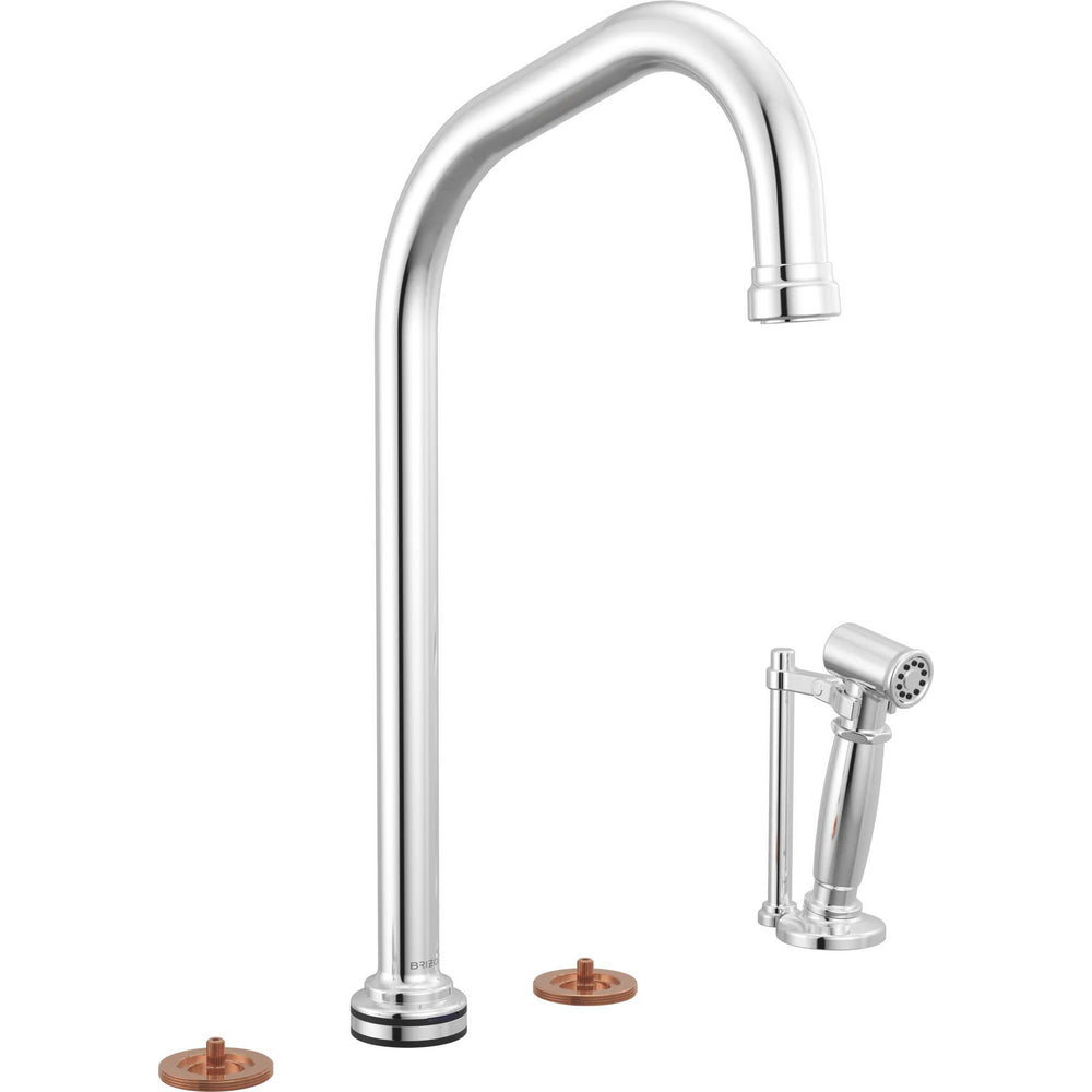 Brizo 641449LF-PCLHP - Smarttouch® Widespread Faucet With Angled Spout And Side Spray - Less Handles