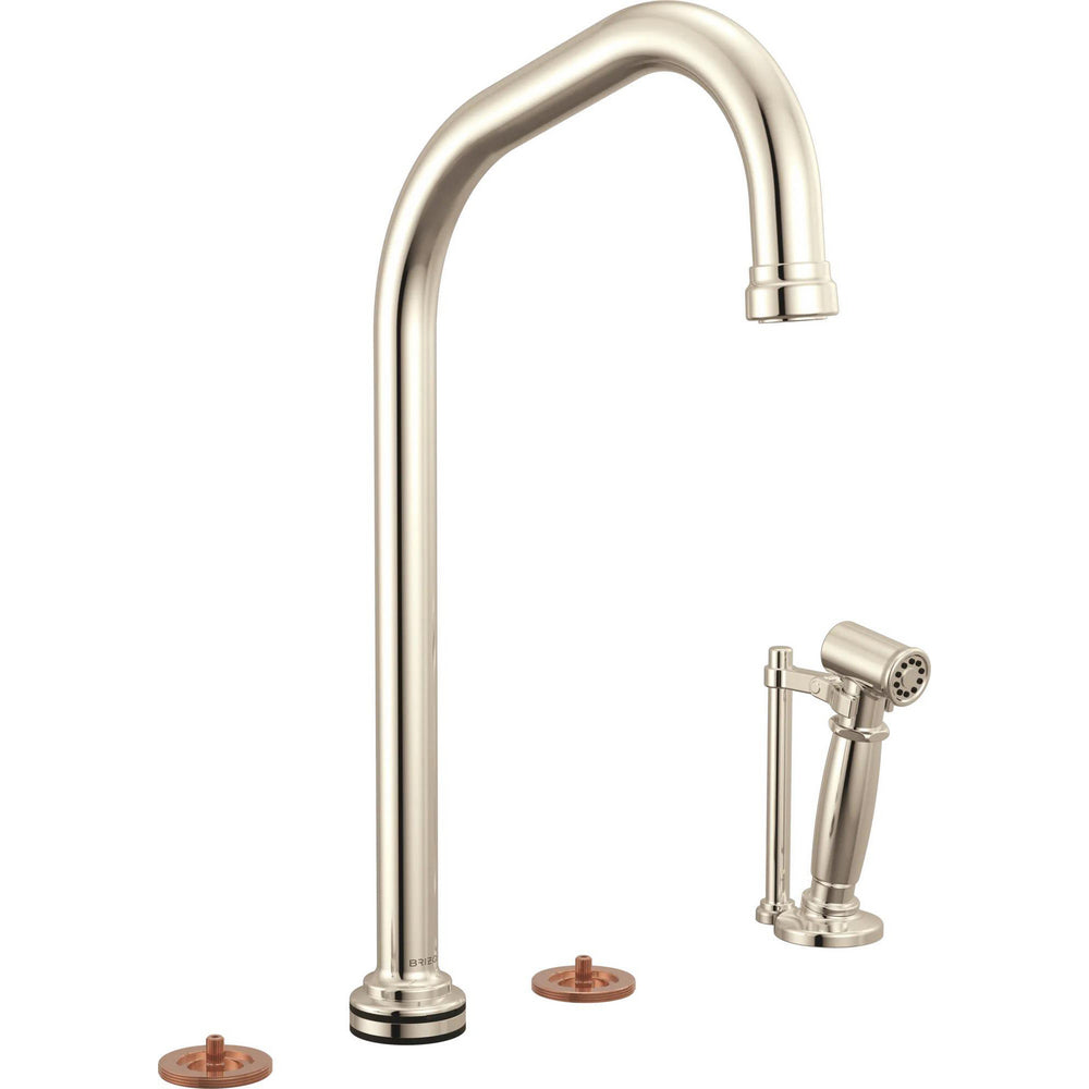Brizo 641449LF-PNLHP - Smarttouch® Widespread Faucet With Angled Spout And Side Spray - Less Handles