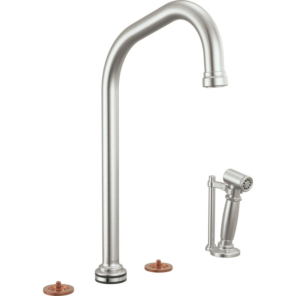 Brizo 641449LF-SSLHP - Smarttouch® Widespread Faucet With Angled Spout And Side Spray - Less Handles