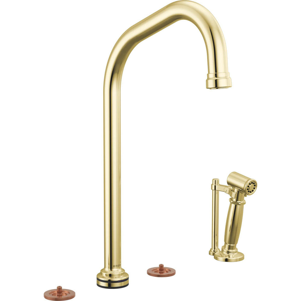 Brizo 641449LF-ULBLHP - Smarttouch® Widespread Faucet With Angled Spout And Side Spray - Less Handles