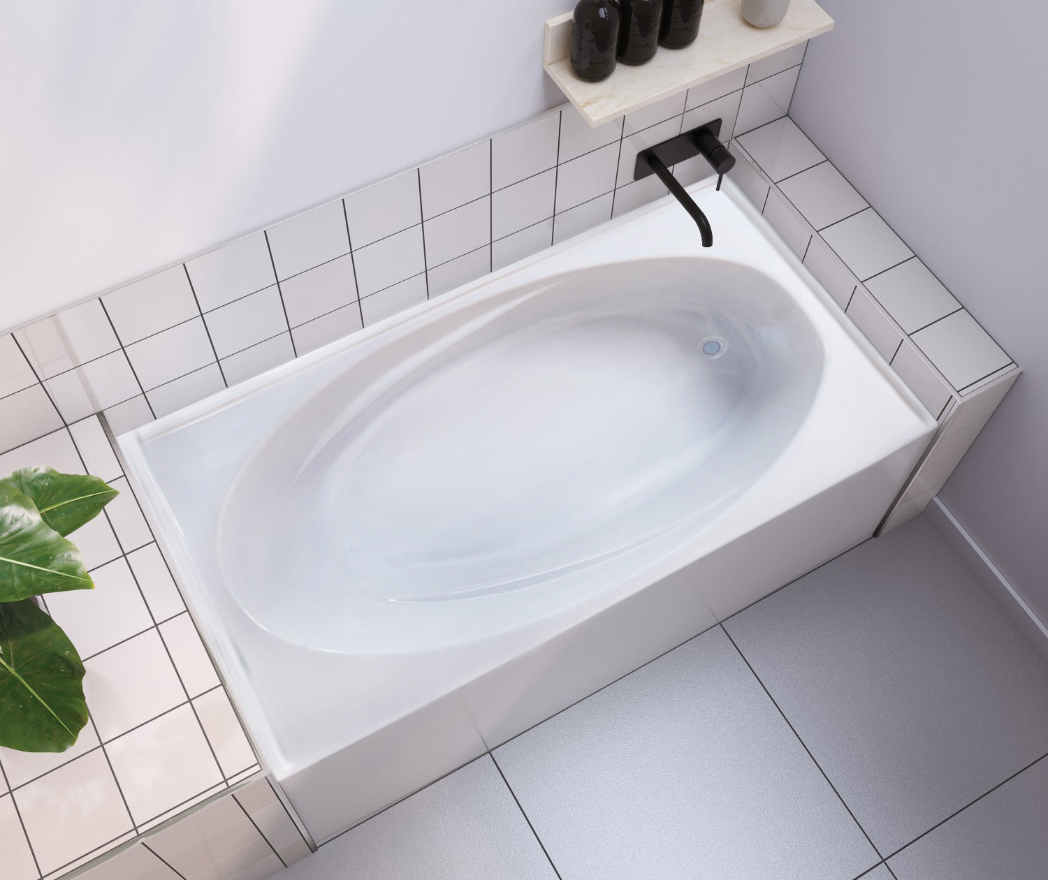 Venco SAM6042SK-R - Samoa 60 X 42 Alcove Soaker Tub-Rh