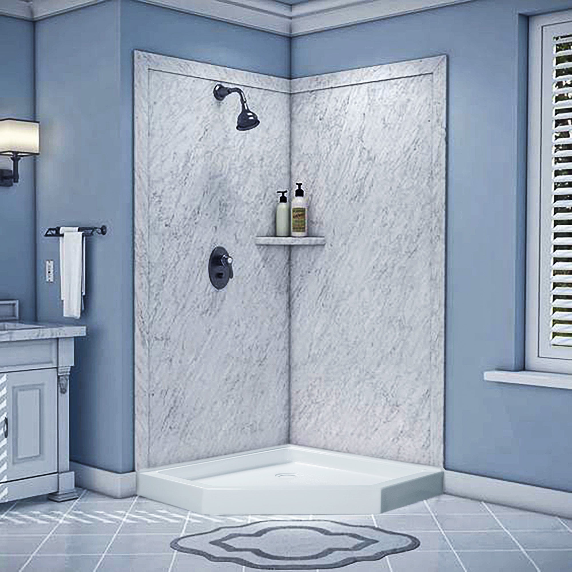 Venco MON3636NB - Montserrat 36 X 36 Neo Angle Base-Center Drain