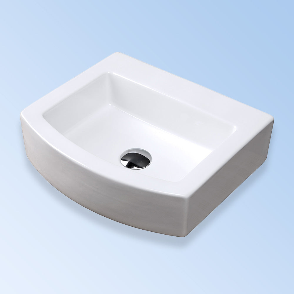 Lacava 7700-00-001 - Above Counter Porcelain Bathroom Sink Without An Overflow. Unfinished Back. 17 1/2"W, 15 1/2"D, 4 1/2"H. No Holes